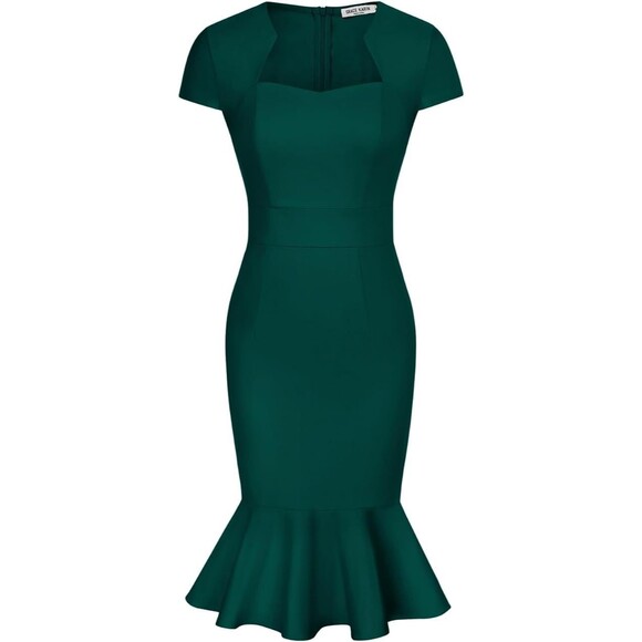GRACE KARIN Womens Elegant Cap Sleeve Mermaid Cocktail Bodycon Sz M Classic - Picture 11 of 12